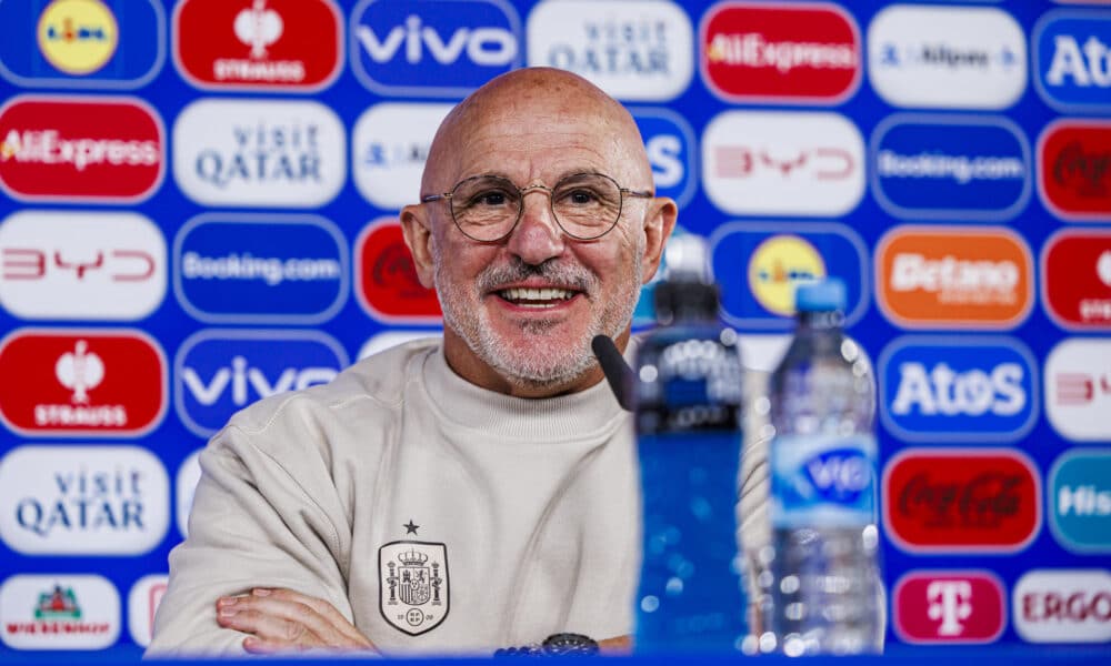 El seleccionador español, Luis de la Fuente, durante la rueda de prensa en la víspera del partido de cuartos de final de la Eurocopa de fútbol ante Alemania, este jueves en Donaueschingen. EFE/ RFEF SOLO USO EDITORIAL, SOLO DISPONIBLE PARA ILUSTRAR LA NOTICIA QUE ACOMPAÑA (CRÉDITO OBLIGATORIO)