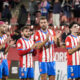 Los jugadores del Girona celebran una victoria en el Estadio Municipal de Montilivi, en Girona. EFE/David Borrat/Archivo