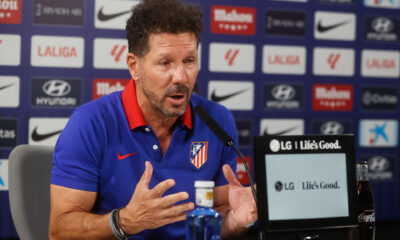 Simeone, en la rueda de prensa de este viernes. EFE/ Fernando Alvarado