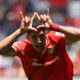 Imagen de archivo de Andrés Pereira, del Toluca, celebrando después de anotar un gol en el estadio Nemesio Diez en Toluca (México). EFE/ Alex Cruz