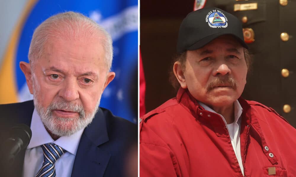 Combo de fotografías del presidente de Brasil, Luiz Inácio Lula da Silva (i), y de su homólogo de Nicaragua, Daniel Ortega. El Gobierno de Brasil decidió este jueves expulsar a la embajadora de Nicaragua, Fulvia Castro, en "reciprocidad" a una medida similar adoptada por las autoridades de Managua con el representante brasileño, confirmaron a EFE fuentes oficiales. La decisión fue anunciada después de que el Gobierno de Daniel Ortega formalizara la expulsión del embajador brasileño, Breno Souza da Costa, justificada con la ausencia del diplomático, el pasado 19 de julio, en los actos conmemorativos del 45 aniversario de la revolución sandinista. EFE/ Andre Borges/Miguel Gutiérrez