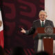 El presidente de México, Andrés Manuel López Obrador, habla durante una rueda de prensa en el Palacio Nacional, en Ciudad de México (México). EFE/ José Méndez