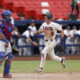 Gavin Fien, de Estados Unidos, fue registrado este sábado, 10 de agosto, al anotarle una carrera de Puerto Rico, durante un partido del Premundial U18 de béisbol, en el estadio Nacional Rod Carew, en Ciudad de Panamá (Panamá). EFE/Bienvenido Velasco