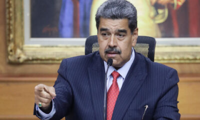 Fotografía de archivo del presidente de Venezuela, Nicolás Maduro, hablando durante una rueda de prensa en el Palacio de Miraflores en Caracas (Venezuela). EFE/ Ronald Peña R.