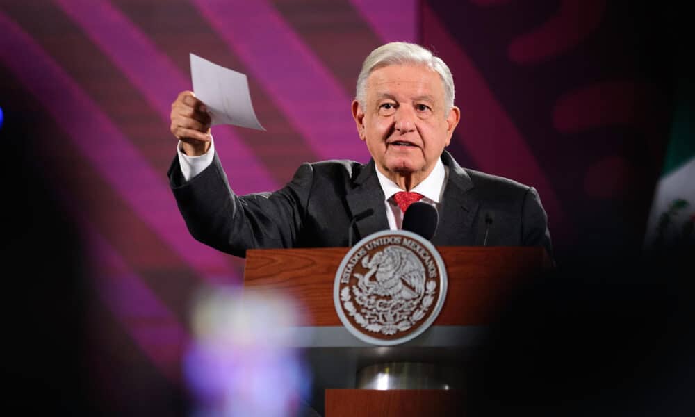 Fotografía cedida este viernes por la presidencia de México del mandatario mexicano, Andrés Manuel López Obrador, durante su participación en una rueda de prensa en la Ciudad de México (México). EFE/Presidencia de México/SOLO USO EDITORIAL/SOLO DISPONIBLE PARA ILUSTRAR LA NOTICIA QUE ACOMPAÑA(CRÉDITO OBLIGATORIO)