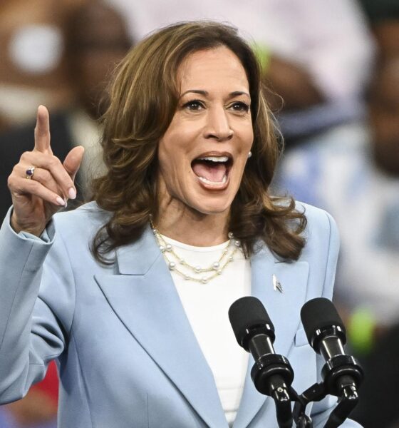 Fotografía del 30 de julio de 2024 de la vicepresidenta de Estados Unidos, Kamala Harris, hablando durante un acto de campaña en Georgia, Atlanta (EE. UU). EFE/EPA/EDWARD M. PIO RODA