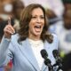 Fotografía del 30 de julio de 2024 de la vicepresidenta de Estados Unidos, Kamala Harris, hablando durante un acto de campaña en Georgia, Atlanta (EE. UU). EFE/EPA/EDWARD M. PIO RODA