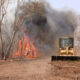 Fotografía cedida por el ejército de Paraguay donde se observa un incendio este sábado en la estancia Campo Grande, al norte de Alto Paraguay (Paraguay). EFE/ Ejército de Paraguay