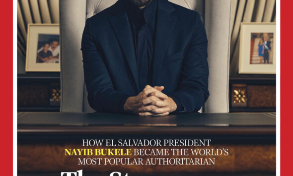 Fotografía cedida por la revista Time de su portada dedicada el presidente de El Salvador, Nayib Bukele, titulada 'El hombre fuerte'. EFE/Christopher Gregory-Rivera/Time /SOLO USO EDITORIAL /NO VENTAS /SOLO DISPONIBLE PARA ILUSTRAR LA NOTICIA QUE ACOMPAÑA /CRÉDITO OBLIGATORIO