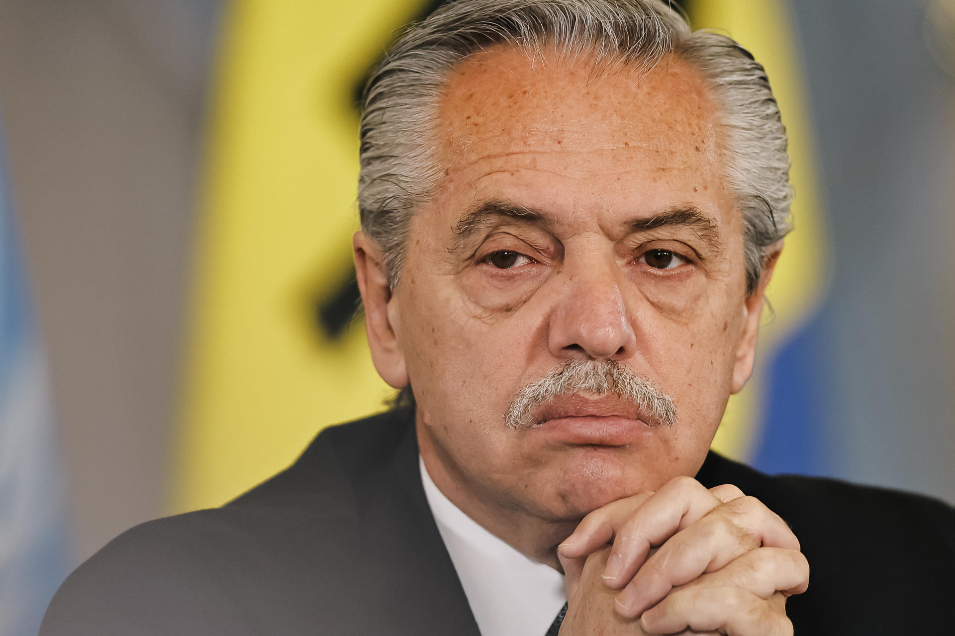 Fotografía de archivo del 12 de septiembre de 2023 del expresidente de Argentina Alberto Fernández (2019-2023) durante la II Conferencia de América Latina y del Caribe sobre Operaciones de Paz de la Organización de las Naciones Unidas (Alconu), en Buenos Aires (Argentina). EFE/ Juan Ignacio Roncoroni