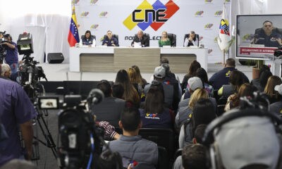 Fotografía de archivo de integrantes del Consejo Nacional Electoral (CNE) de Venezuela en una sesión. EFE/ Miguel Gutiérrez