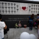 Familiares y amigos conmemoran el 13 aniversario del incendio al Casino Royale, durante la inauguración de un memorial este 25 de agosto de 2024, en la ciudad de Monterrey (México). EFE/Miguel Sierra