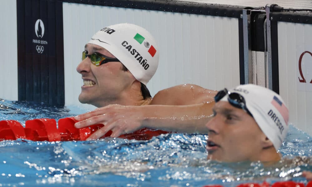 El mexicano Gabriel Castaño tras competir en su serie de los 50m estilo libre masculino. EFE/ Lavandeira Jr