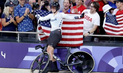 La estadounidense Jennifer Valente retuvo el título olímpico de omnium. EFE/EPA/ERIK S. LESSER