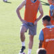 Sorloth, durante el entrenamiento dominical en Majadahonda. EFE/Fernando Alvarado