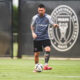 Fotografía cedida este martes, 17 de septiembre, por el club estadounidense de fútbol Inter Miami en la que se registró al atacante argentino Lionel Messi, durante un entrenamiento, en Miami (Florida, EE.UU.). EFE/Inter Miami