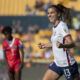 Fotografía de archivo del 4 de julio de 2024 de Alex Morgan, de Estados Unidos, en el Campeonato Concacaf W 2022, en México. Morgan se retiró del fútbol este domingo. EFE/ Miguel Sierra