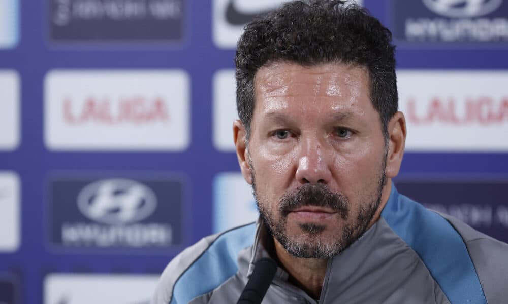 Simeone, durante la rueda de prensa de este miércoles. EFE/ J.J. Guillen