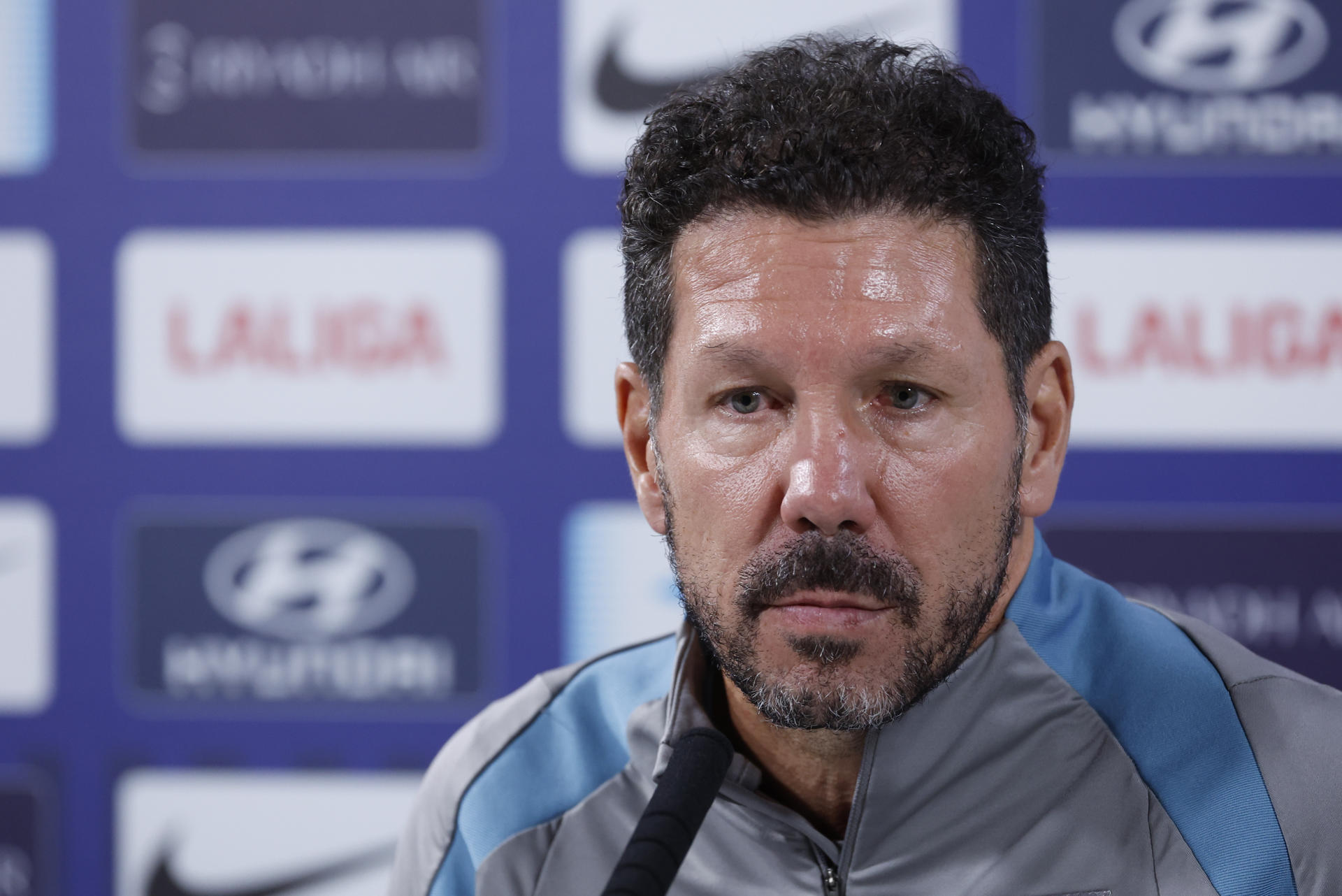 Simeone, durante la rueda de prensa de este miércoles. EFE/ J.J. Guillen