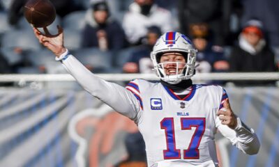 Fotografía de archivo del mariscal de campo de los Buffalo Bills, Josh Allen. EFE/EPA/TANNEN MAURY