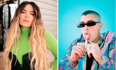 Combo de dos fotografías cedidas por Telemundo donde aparece la cantante colombiana Karol G y el puertorriqueño Bad Bunny quienes se erigieron como los favoritos en la próxima edición de los premios Latin Grammy al sumar cada uno ocho categorías, tras el anuncio de los nominados por parte de la Academia Latina de la Grabación, organizadores de estos premios que se celebrarán el 14 de noviembre. EFE/Telemundo /SOLO USO EDITORIAL /NO VENTAS /SOLO DISPONIBLE PARA ILUSTRAR LA NOTICIA QUE ACOMPAÑA /CRÉDITO OBLIGATORIO