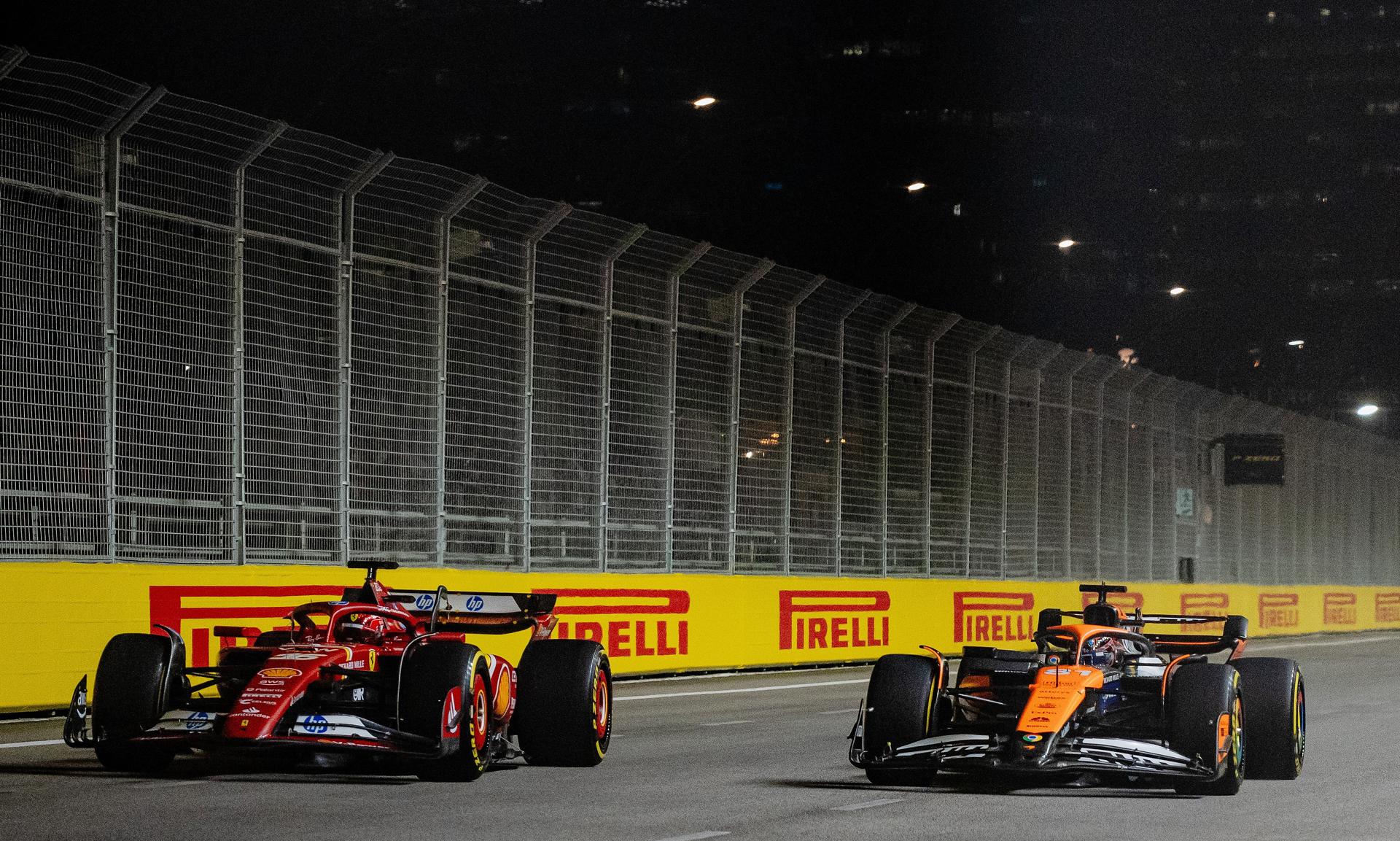 Charles Leclerc y Oscar Piastri. EFE/EPA/TOM WHITE