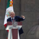 El presidente de México, Andrés Manuel López Obrador, habla durante el sexto informe de gobierno este domingo, en el Zócalo de Ciudad de México (México). EFE/Isaac Esquivel