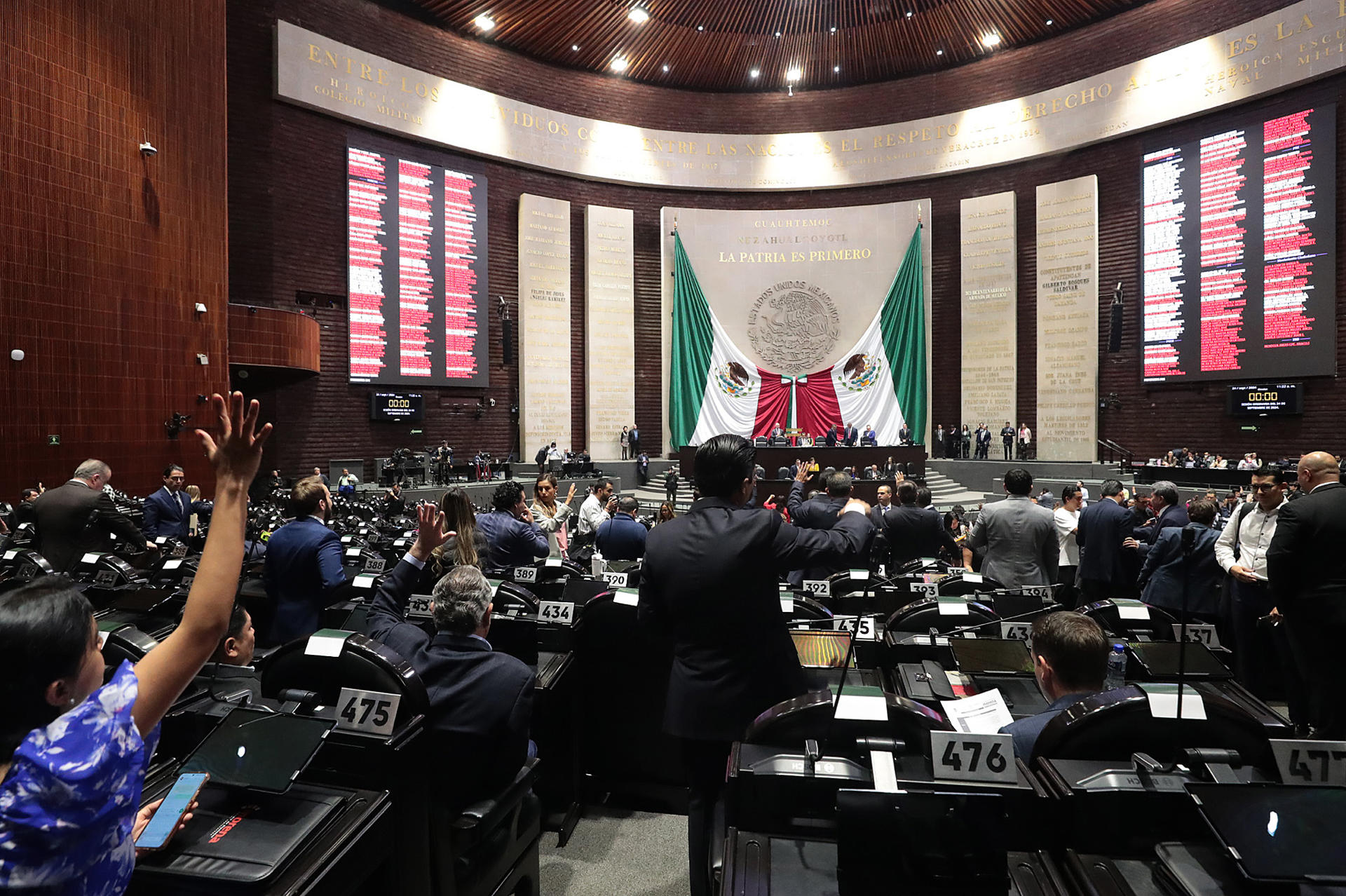 Fotografía cedida por la Cámara de Diputados de una sesión ordinaria este martes, en Ciudad de México (México). EFE/Cámara de Diputados/SOLO USO EDITORIAL/SOLO DISPONIBLE PARA ILUSTRAR LA NOTICIA QUE ACOMPAÑA (CRÉDITO OBLIGATORIO)