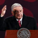 El presidente de México, Andrés Manuel López Obrador, habla este lunes durante una rueda de prensa en el Palacio Nacional, en Ciudad de México (México). EFE/ Sáshenka Gutiérrez