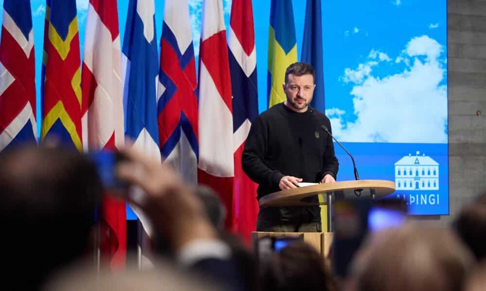 Una foto proporcionada por el Servicio de Prensa de la Presidencia de Ucrania muestra al Presidente de Ucrania, Volodymyr Zelensky. (Zelenski, Islandia, Ucrania) EFE/EPA/SERVICIO DE PRENSA DEL PRESIDENTE UCRANIANO -- CRÉDITO OBLIGATORIO: SERVICIO DE PRENSA DEL PRESIDENTE UCRANIANO -- USO EDITORIAL SOLAMENTE/SIN VENTAS