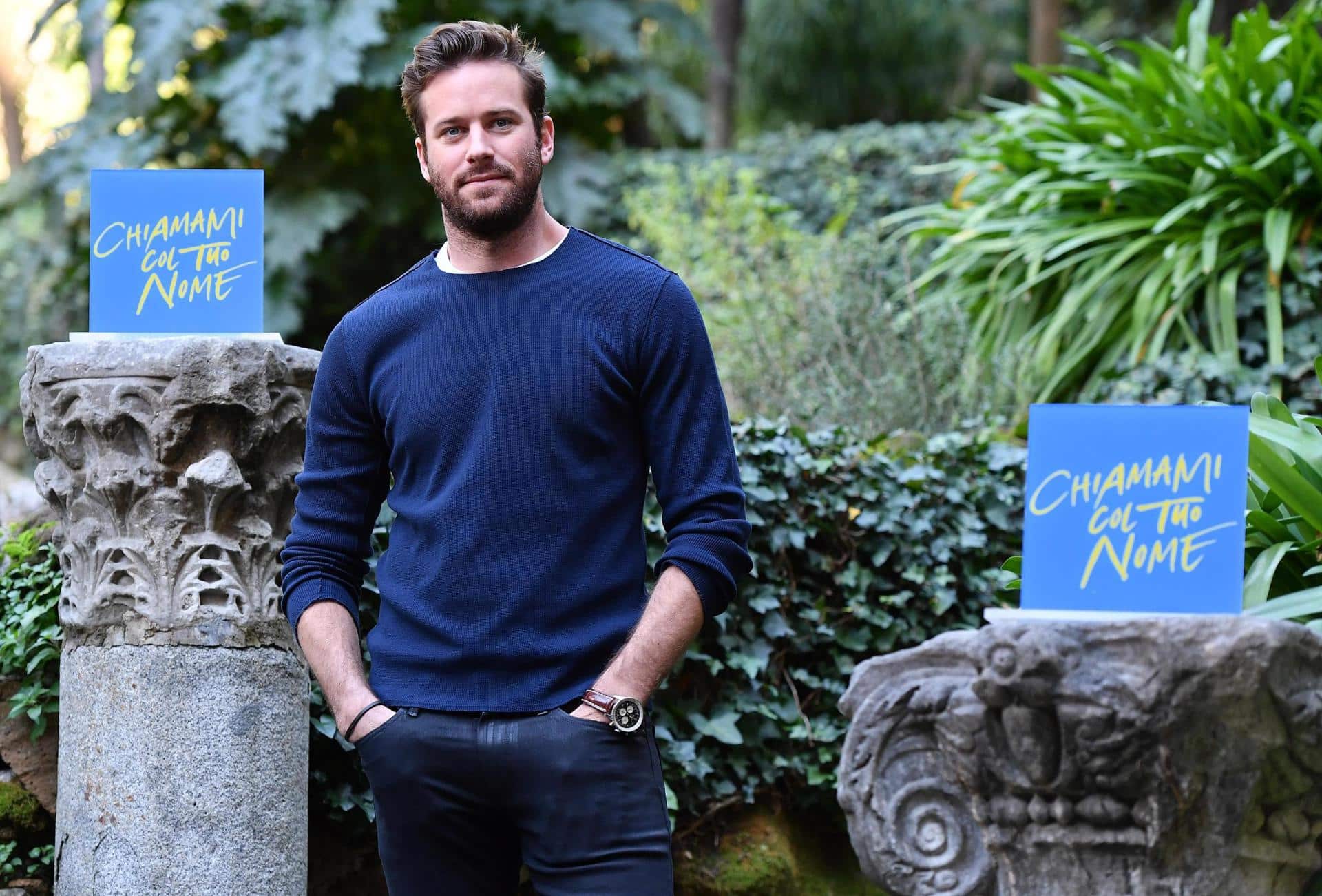 Fotografía de archivo en donde el actor estadounidense Armie Hammer posa como promoción a la película 'Call Me By Your Name' en Roma, Italia. EPA/ETTORE FERRARI