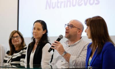 El gerente de sostenibilidad de la compañía Nutrihuevos, Teo Urbieta, habla durante el lanzamiento del Congreso Regional de Sostenibilidad Corporativa este martes, en Asunción (Paraguay). EFE/ Juan Pablo Pino