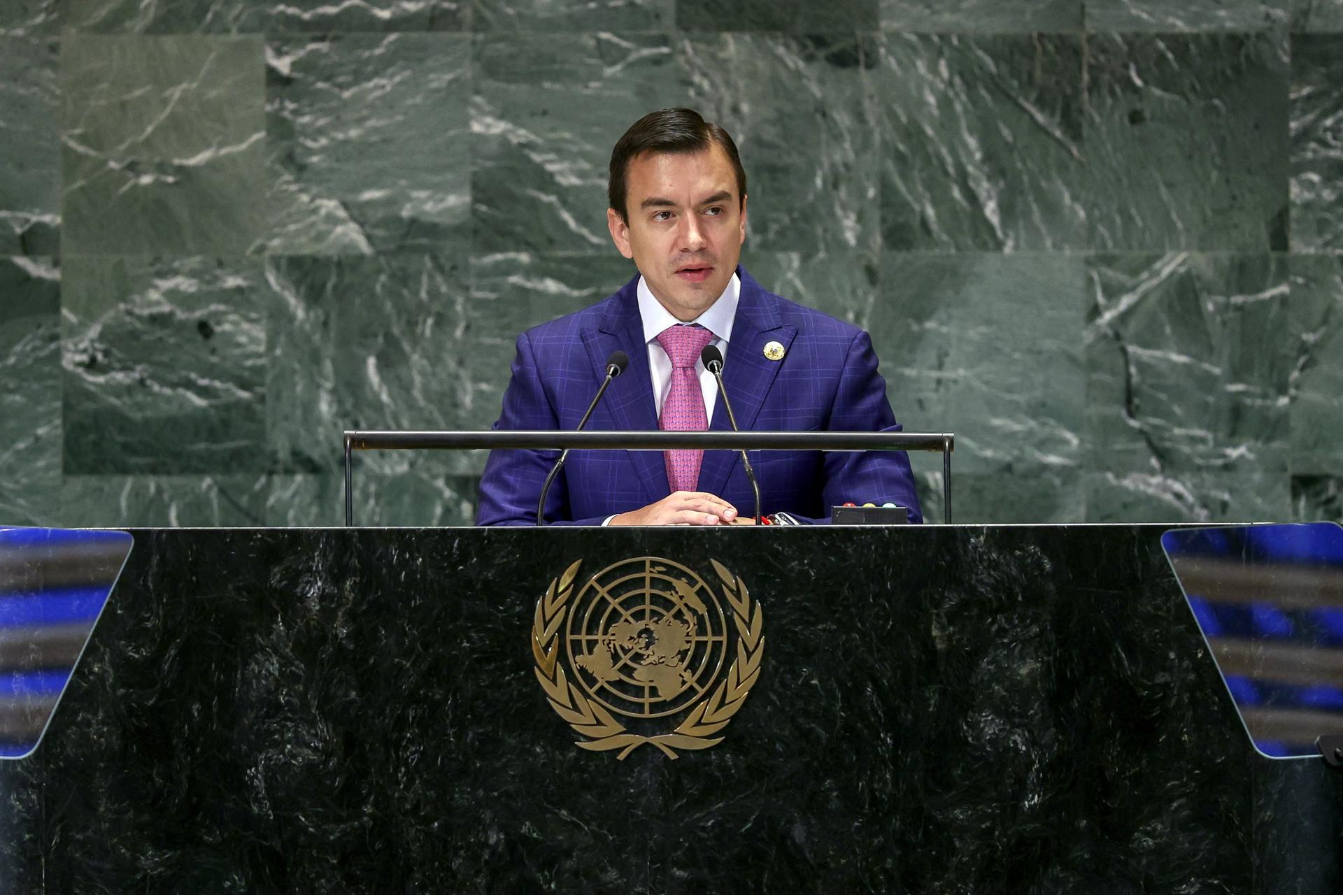 Fotografía de archivo del presidente de Ecuador, Daniel Noboa. EFE/EPA/SARAH YENESEL