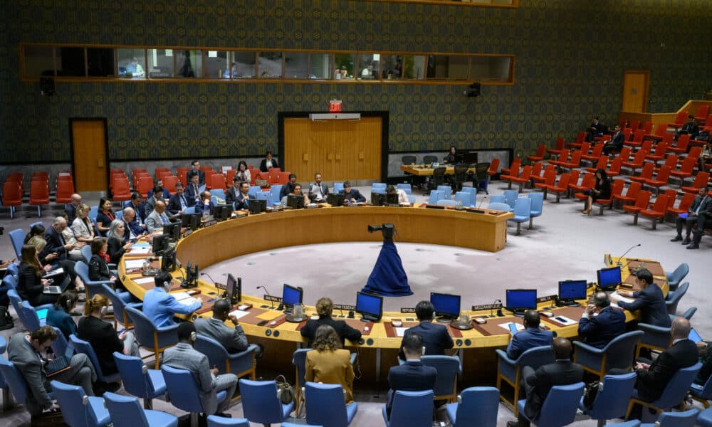 Fotografía cedida por la ONU donde se muestra el pleno del Consejo de Seguridad, durante una reunión sobre la paz y la seguridad en África, este jueves, en la sede del organismo internacional en Nueva York (Estados Unidos). EFE/Loey Felipe/ONU