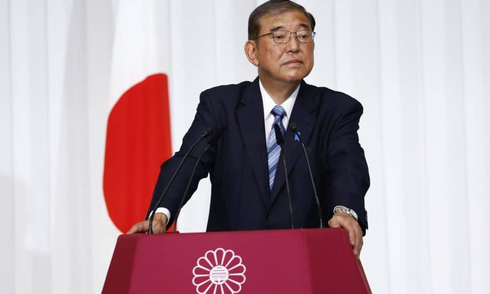 El primer ministro japonés, Shigeru Ishiba, habla durante una conferencia de prensa el 28 de octubre de 2024. EFE/EPA/KIM KYUNG-HOON / POOL