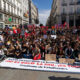 Un momento de la manifestación estudiantil contra la nueva prueba de acceso a las universidades españolas en  la ciudad de Madrid. EFE/Alejandro García