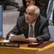 Fotografía de archivo del embajador palestino en la ONU, Riyad Mansour, durante una reunión del Consejo de Seguridad en la Sede de las Naciones Unidas en Nueva York, Nueva York, EE.UU., el 4 de septiembre de 2024. EFE/EPA/Sarah Yenesel