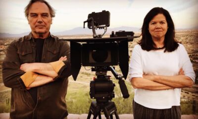 Fotograma cedido por Juan Hernández donde aparecen Paco de Onis y Pamela Yates, productor y directora, respectivamente, del documental 'Frontera adentro' que habla sobre "el complejo industrial fronterizo", en referencia al uso de miles de millones de dólares en la militarización de la frontera y el establecimiento de docenas de centros de detención y uso de tecnología de punta. EFE/Juan Hernández /SOLO USO EDITORIAL /NO VENTAS /SOLO DISPONIBLE PARA ILUSTRAR LA NOTICIA QUE ACOMPAÑA /CRÉDITO OBLIGATORIO