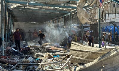 Foto de archivo de los alrededores de la escuela de la UNRWA en el campo de refugiados de Al Nuseirat tras un ataque israelí. EFE/ Str