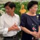 Taguig (Philippines), 01/11/2019.- Philippines former First Lady Imelda Marcos (R) and her son Bongbong Marcos (L) visit the gravesite of former President Ferdinand Marcos on All Saints Day, at the Heroes Cemetery in Taguig, Philippines, 01 November 2019. Millions of Filipino Catholics are expected to flock to cemeteries across the country to remember departed relatives and loved ones on 01 and 02 November, marking All Saints Day and All Souls Day respectively. (Filipinas) EFE/EPA/FRANCIS R. MALASIG