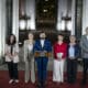 Fotografía cedida por Presidencia de Chile en la que el gobernante, Gabriel Boric, ofrece una rueda de prensa el domingo en el Palacio de La Moneda, en Santiago, tras la jornada electoral. EFE/PRESIDENCIA DE CHILE