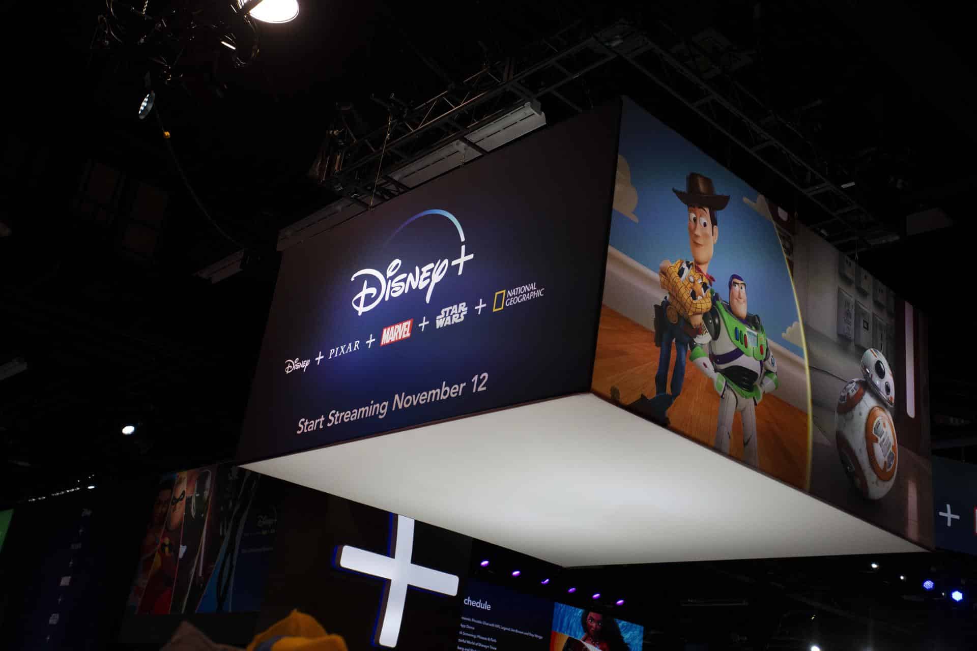 Imagen de archivo de un gran logotipo de Disney Plus. EFE/EPA/ADAM S DAVIS