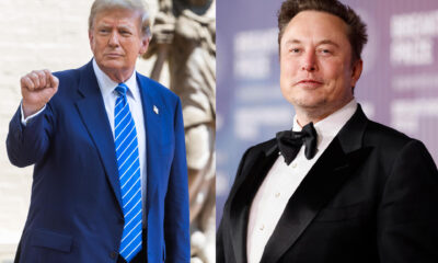 Combo de fotografías de archivo del expresidente y actual candidato republicano a las elecciones presidenciales de Estados Unidos, Donald Trump (i), y el magnate y propietario de la red social X, Elon Musk. EFE/ Jim Lo Scalzo/Caroline Brehman ARCHIVO