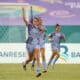 Amaya García, de España, celebra un gol ante Colombia. La Roja busca su tercer título en el Mundial femenino sub-17 de República Dominicana. EFE/ Orlando Barría