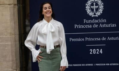 Carolina Marín en Oviedo, ciudad donde este viernes recogerá el Premio Princesa de Asurias de los Deportes. EFE/Paco Paredes