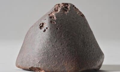 Restos de un meteorito  (Médano 128) hallado en el desierto de Atacama en 2011 por un equipo de investigadores del Centro de Astrofísica de Marsella. Jérôme Gattacceca,  Centro de Astrofísica de Marsella.