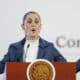 La presidenta de México, Claudia Sheinbaum, habla este jueves durante una rueda de prensa en Palacio Nacional, de la Ciudad de México (México). EFE/ Isaac Esquivel