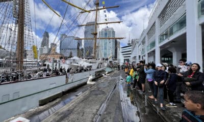 El buque escuela mexicano Cuauhtémoc volvió este lunes a Nueva Zelanda, en una visita "histórica" en Auckland tras 16 años desde su última visita al país oceánico. EFE/Embajada De México en Nueva Zelanda *****SOLO USO EDITORIAL/SOLO DISPONIBLE PARA ILUSTRAR LA NOTICIA QUE ACOMPAÑA (CRÉDITO OBLIGATORIO) *****