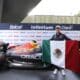 El piloto mexicano Sergio 'Checo' Pérez, posa este miércoles, durante una rueda de prensa en la Ciudad de México (México). EFE/Mario Guzmán