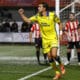 Jaime Mata celebra el primer gol. EFE/Javier Cebollada